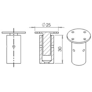 Distantier aluminiu pentru litere volumetrice - imagine 5