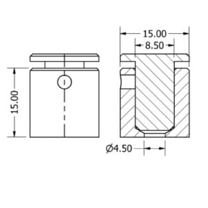 Distantier imbus aluminium 1515 cap plat - imagine 3