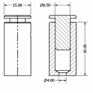 Distantier imbus aluminim 1530 cap plat - imagine 3